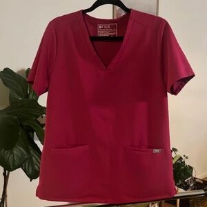 Figs Casma Top Burgandy  | Size M
